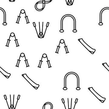 Exercise Band Tools Vector Seamless Pattern Illustrazione stock