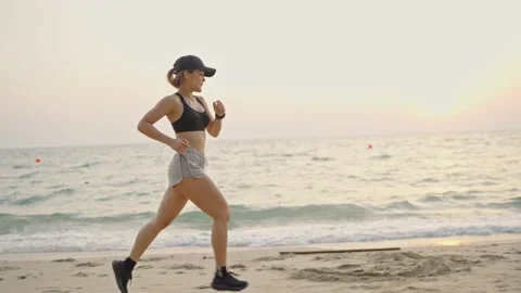 Exercise On Beach Stock Footage 147902535