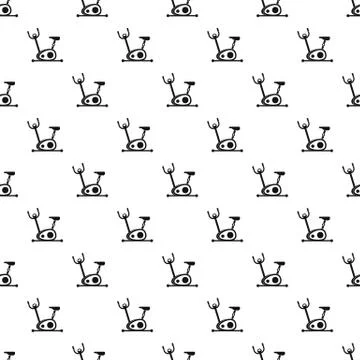 Exercise bicycle pattern, simple style 스톡 일러스트