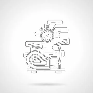 Exercise bike flat line vector icon 스톡 일러스트