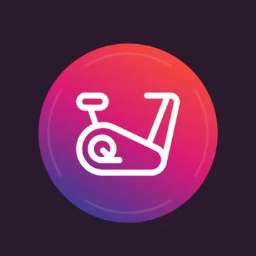 Exercise bike icon in linear style, vector illustration Illustrazione stock