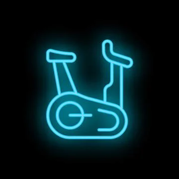 Exercise bike icon neon vector Illustrazione stock