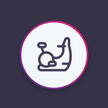 Exercise bike icon, vector linear pictogram Illustrazione stock