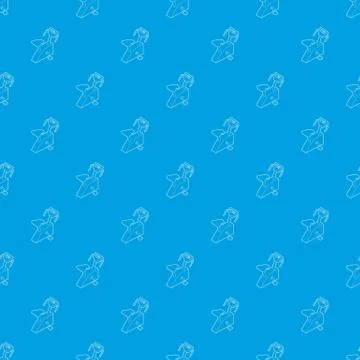 Exercise bike pattern vector seamless blue Stock Illustration