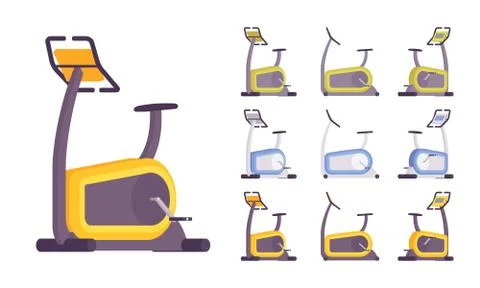 Exercise bike set Stock Illustration