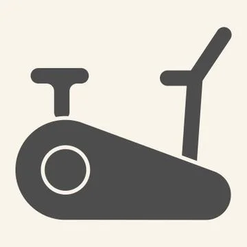 Exercise bike solid icon. Exercycle glyph style pictogram on beige background イラスト素材