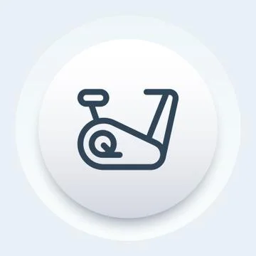 Exercise bike vector icon in linear style Stock Illustration