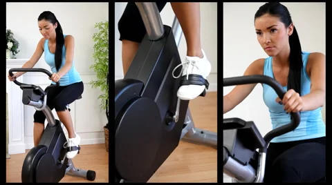 Exercise Bike Vertical Collection Stock Footage 43360879