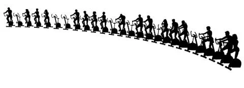 Exercise bikes Stock Illustration
