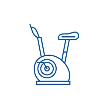 Exercise bikes line icon concept. Exercise bikes flat vector symbol, sign Stock Illustration
