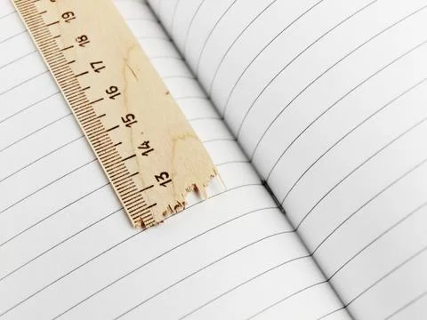 Exercise book and ruler Stock Photos