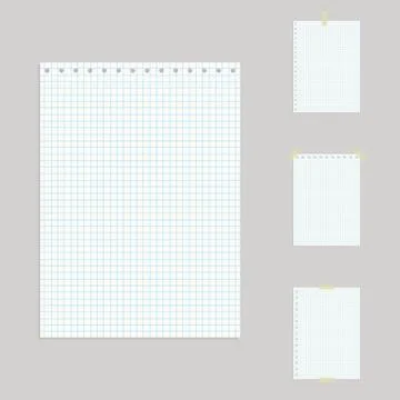 Exercise book in cage, vector image. Options. Stock Illustration