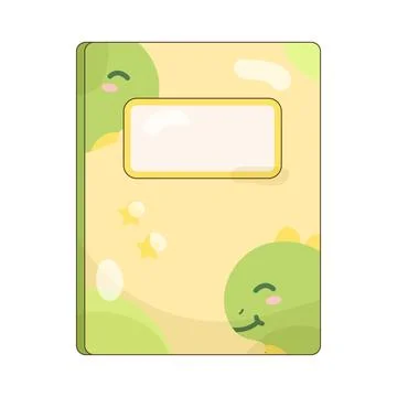 Exercise book with cute dinosaur theme Stock Illustration