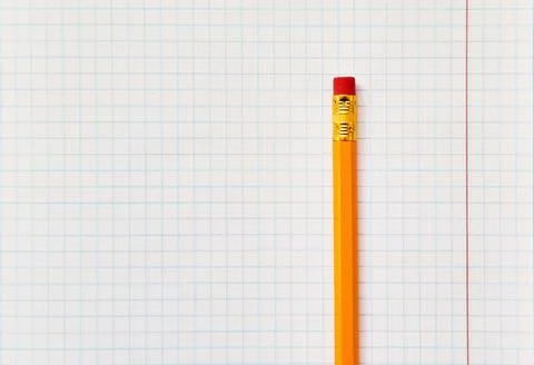 Exercise book with pencil. Stock Photos