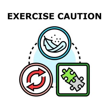 Exercise caution concept with safety elements and symbols イラスト素材