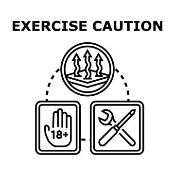 Exercise caution warning, safety, and recommendation concept Stock-Illustration