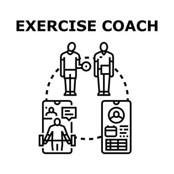 Exercise coach guiding online workout session planning Stock Illustration