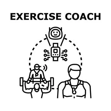 Exercise coach using technology for online training program Illustration