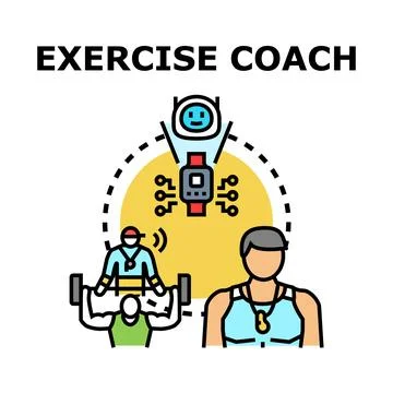 Exercise coach using technology for online training program Stock Illustration