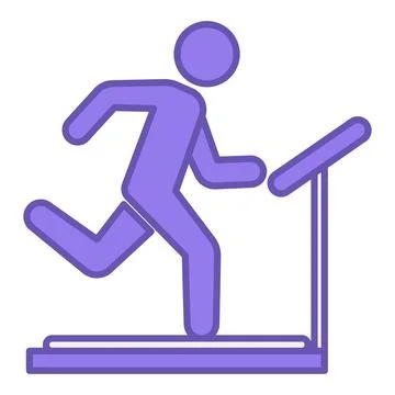 Exercise Color Icon. Vector Icon of Man on Treadmill. Concept of Sports and.. Stock Illustration