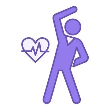 Exercise Color Icon. Vector Icon of a Man Doing Physical Exercises. Pulsati.. Illustrazione stock
