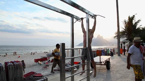 Exercise at copacabana Stock-Footage 37661867