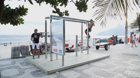 Exercise at copacabana Stock-Footage 37661883