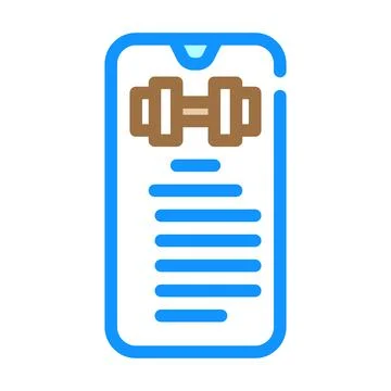 Exercise description smartphone app color icon vector illustration Illustrazione stock