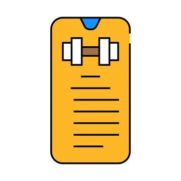 Exercise description smartphone app icon color illustration Illustrazione stock