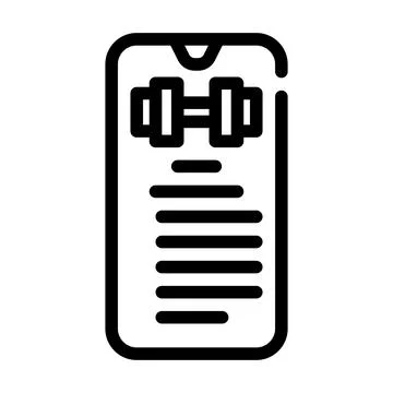 Exercise description smartphone app line icon vector illustration Illustrazione stock