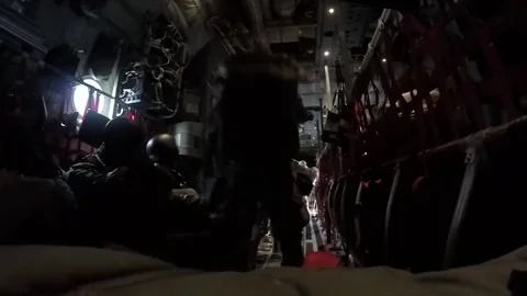 Exercise Double Eagle Parachutists boarding C-130 Hercules in Serbia Stock Footage 82654132