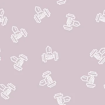 Exercise with dumbbell line vector seamless pattern Illustrazione stock