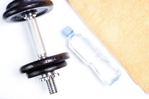 Exercise with dumbbell Foto stock