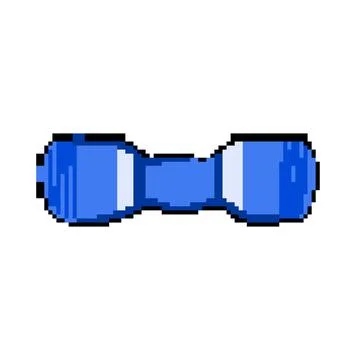 Exercise dumbbell pixel art vector illustration Ilustración de archivo