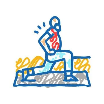 Exercise elderly leisure icon doodle illustration Stock Illustration