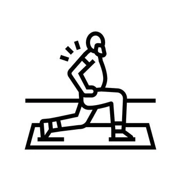Exercise elderly leisure line icon vector illustration Illustrazione stock