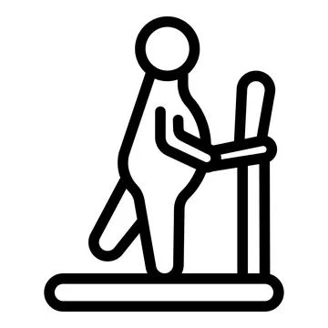 Exercise on elliptical machine icon Stock Illustration