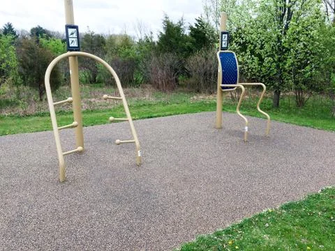 Exercise equipment in park Stock Photos