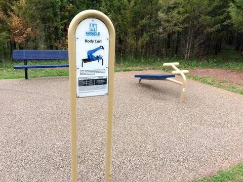 Exercise equipment in park Stock Photos