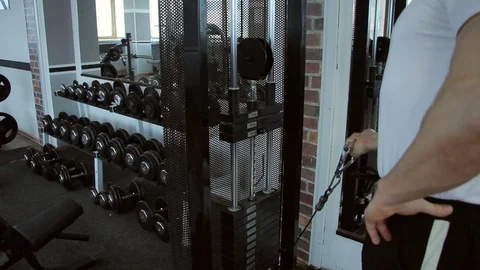 Exercise equipment- weight lifting Video stock 91862256