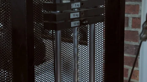 Exercise equipment- weight lifting Stock Footage 91862862