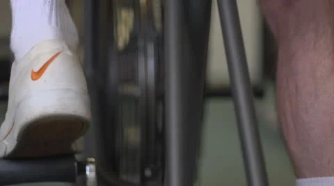Exercise feet on bike Stock Footage 10716788