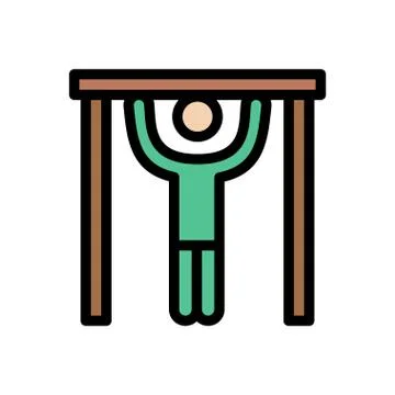 Exercise flat color icon Stock Illustration