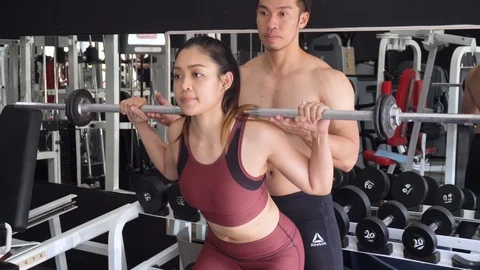 Exercise in the gym Stock Footage 87733218