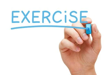 Exercise Handwritten With Blue Marker Foto stock