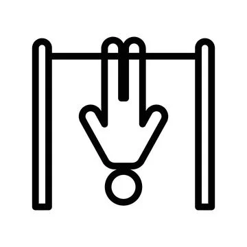 Exercise hang bar icon linear logo mark in black and white Illustrazione stock