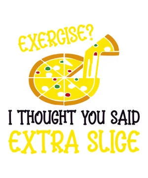 Exercise i thought you said extra slice Stock Illustration