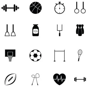 Exercise icon set Stock Illustration