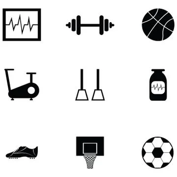 Exercise icon set Stock Illustration