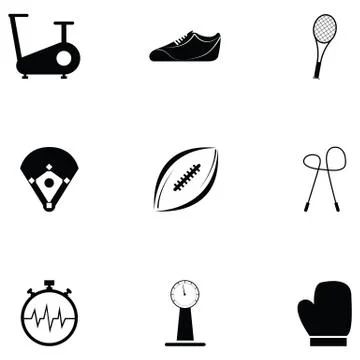 Exercise icon set Stock Illustration
